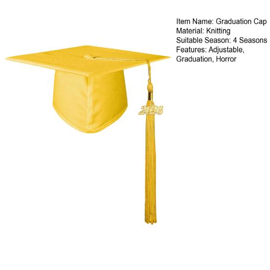 Matte Graduation Cap with 2026 Tassel Adjustable Elastic Unisex Graduation Cap for High School Middle School College Ceremony