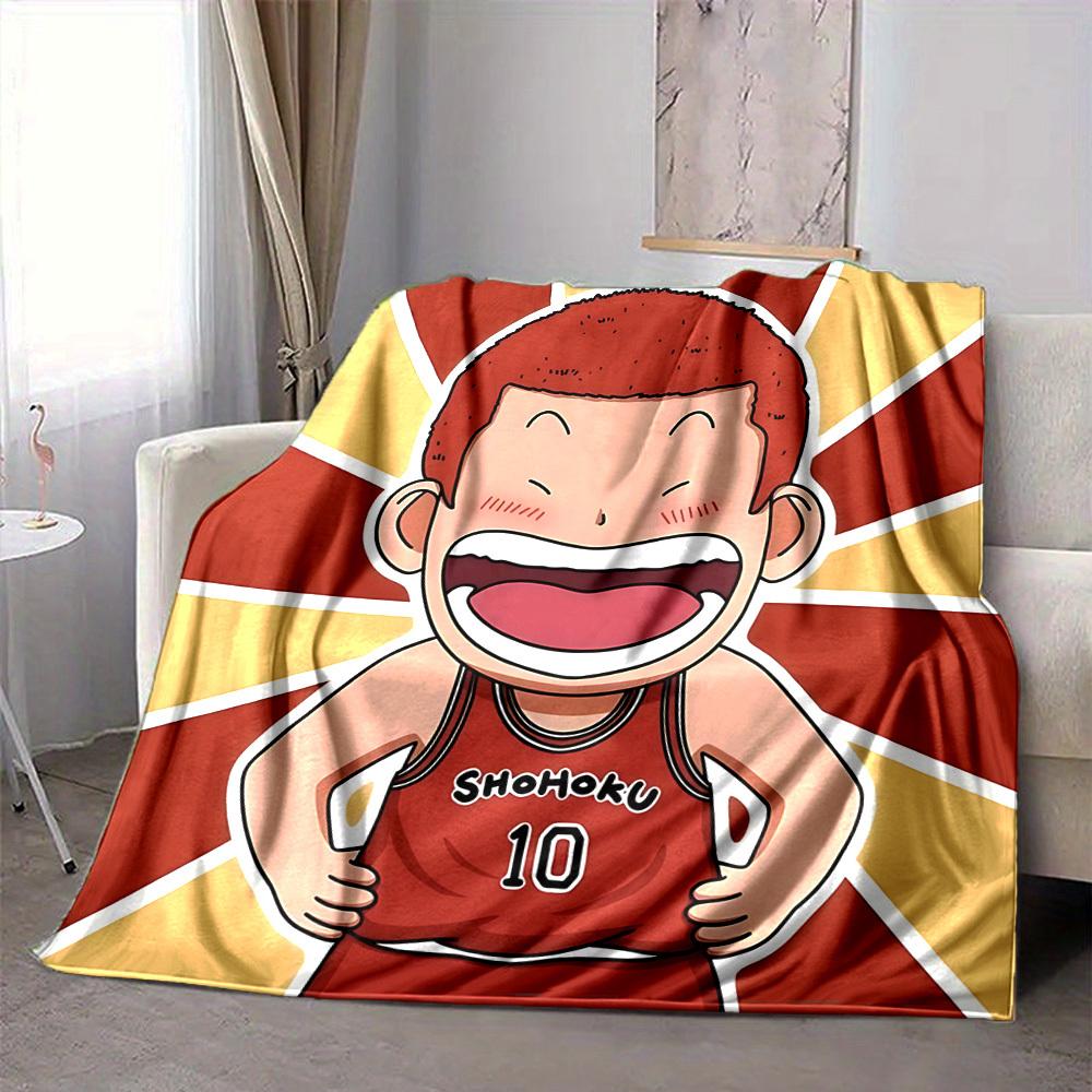1 szt. SLAM DUNK Flanelowy Koc Rzutowy HD Nadruk Lekki Miękki Ciepły Koc na Każdą Porę Roku do Sofy, Łóżka, Podróży, Kempingu Można Prać w Pralce