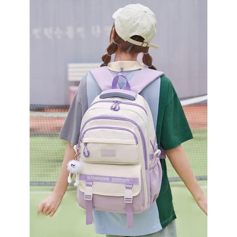 Elementary Primary School Backpack for Kids Teenagers Large Capacity Nylon Student Book Bag