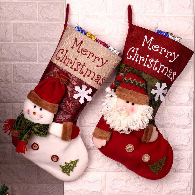 Large Christmas Sock Gift Bag Small Candy Bag Cartoon Gift Bag Christmas Decoration