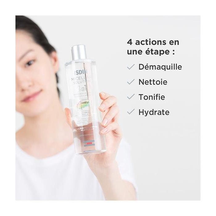 Eau Micellaire - ISDIN - 400ml - Démaquille - Nettoie - Hydrate