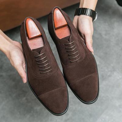 Plus Size Business Casual  Men Shoes Suede Leather Oxford Shoes For Men Flats Shoes