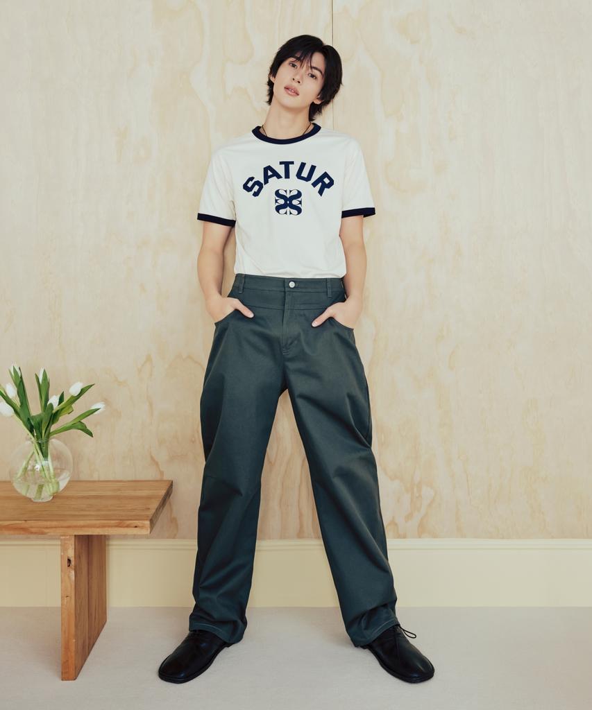 Seteo Cotton Curved Pants Khaki