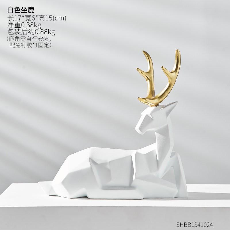 Modern Minimalist Resin Deer Figurine Decor Office Desk Living Room Entryway TV Cabinet Bookshelf Home Decoration