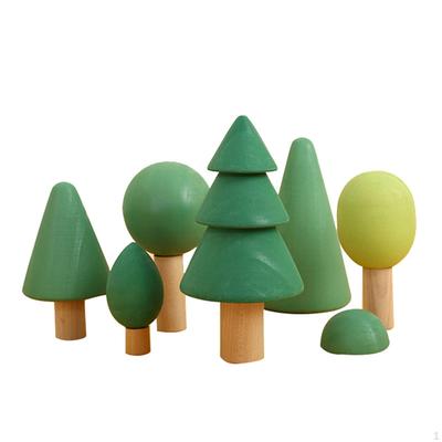 Building Blocks Stacking Wooden Block Educational Toy Set for Toddlers, Tree Shapes