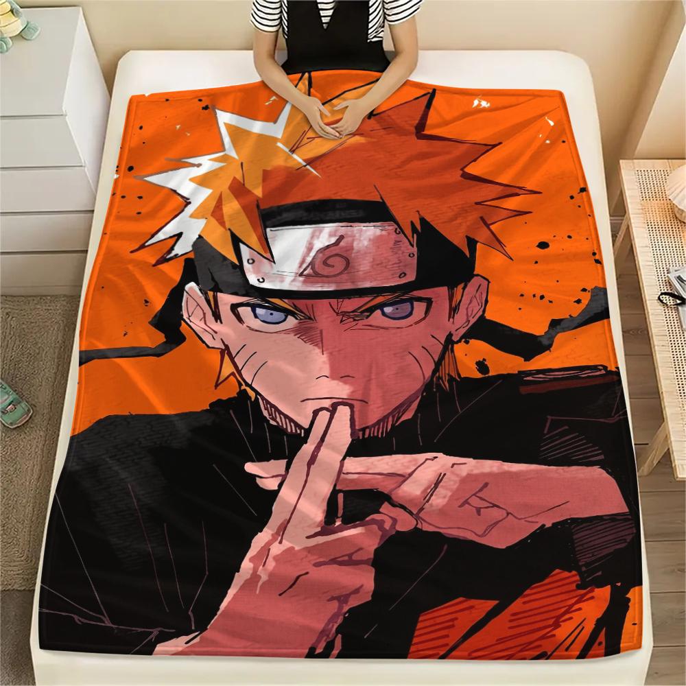Naruto Uzumaki Pattern Flannel Blanket, High Quality Comfortable for All Seasons, Home Decor, Warmth and Comfort, Perfect for Gifts.