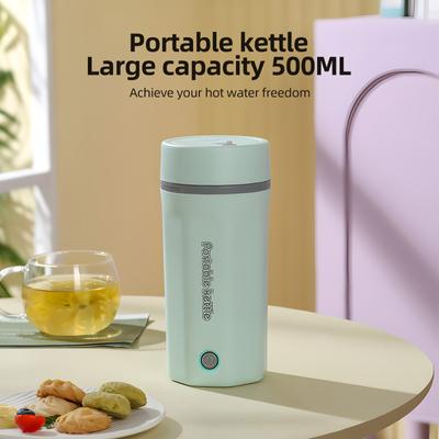 Portable Travel Electric Kettle 500ml Stainless Steel Portable Electric Kettle for Boiling Water