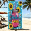 Hello Summer Colorful Flip Flop Pattern Beach Towel Quick Dry Microfiber Large Towel For Swimming Pool Beach Bath Outdoor