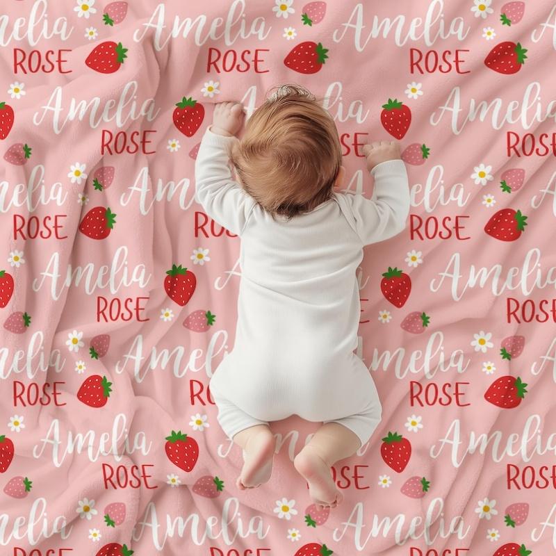 Love Heart Baby Blanket Custom Name Personalized Blanket Soft Skin-Friendly Sofa Blanket Kid Blanket Birthday Gifts Home Decor