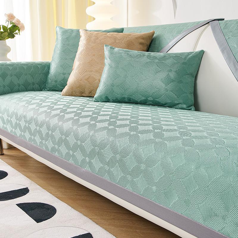 

Ледяной шелк, подушка для дивана, лето, лето, лето, лето, коврик, подушка, простой современный однотонный нескользящий чехол для дивана, ткань 70*70cm