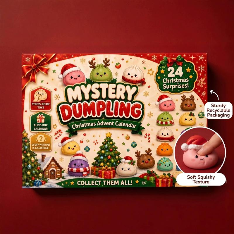 2026 Christmas Advent Calendar DIY Soft Squeeze Bun Stress Relief Mud Kit for Teens Holiday Present