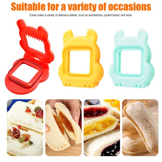 Sandwich Cutter And Sealer for Kids Homemade Sandwich Maker Pocket Sandwiches Mold Quick Meal Prep Tool