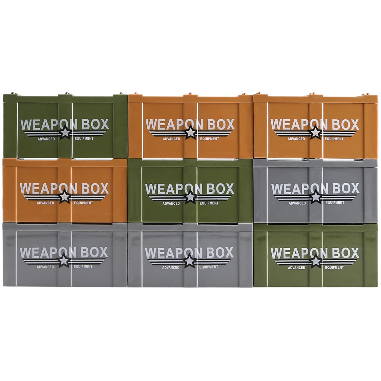 

BrickBounty 9 шт. Кейс для оружия Военная игрушка Конструктор Транспортный ящик Модуль для военного сценария Мини-фигурки Солдаты Армейское снаряжение Блоки,Военный