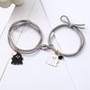 Yousheng 2Pcs Elastic Rope Love Heart Magnet Suction Bracelet Halloween Ghost Pendant Couple Bracelet Men Women Jewelry Gift