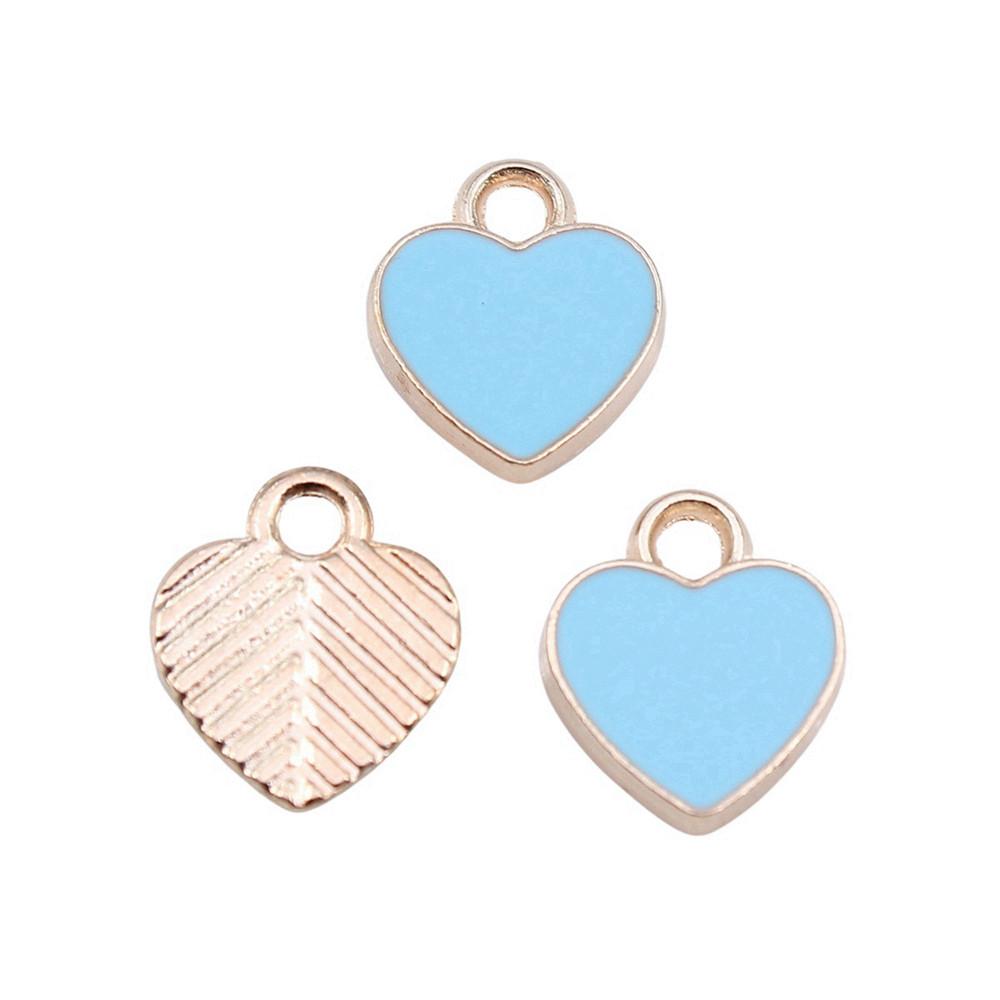 Love Heart Enamel Charms Multi Color Pendants For Romantic Jewelry Component