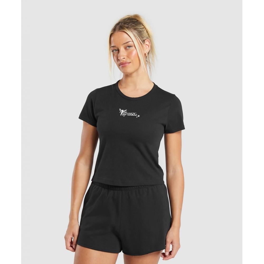 

Gymshark Футболка Fairy Pre Workout Baby черная B9a3r Bb2j XS