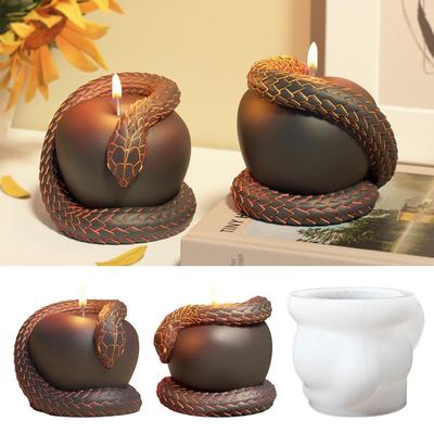 3D Apple Snake Candle Silicone Mold - Aromatherapy Ornament Decoration