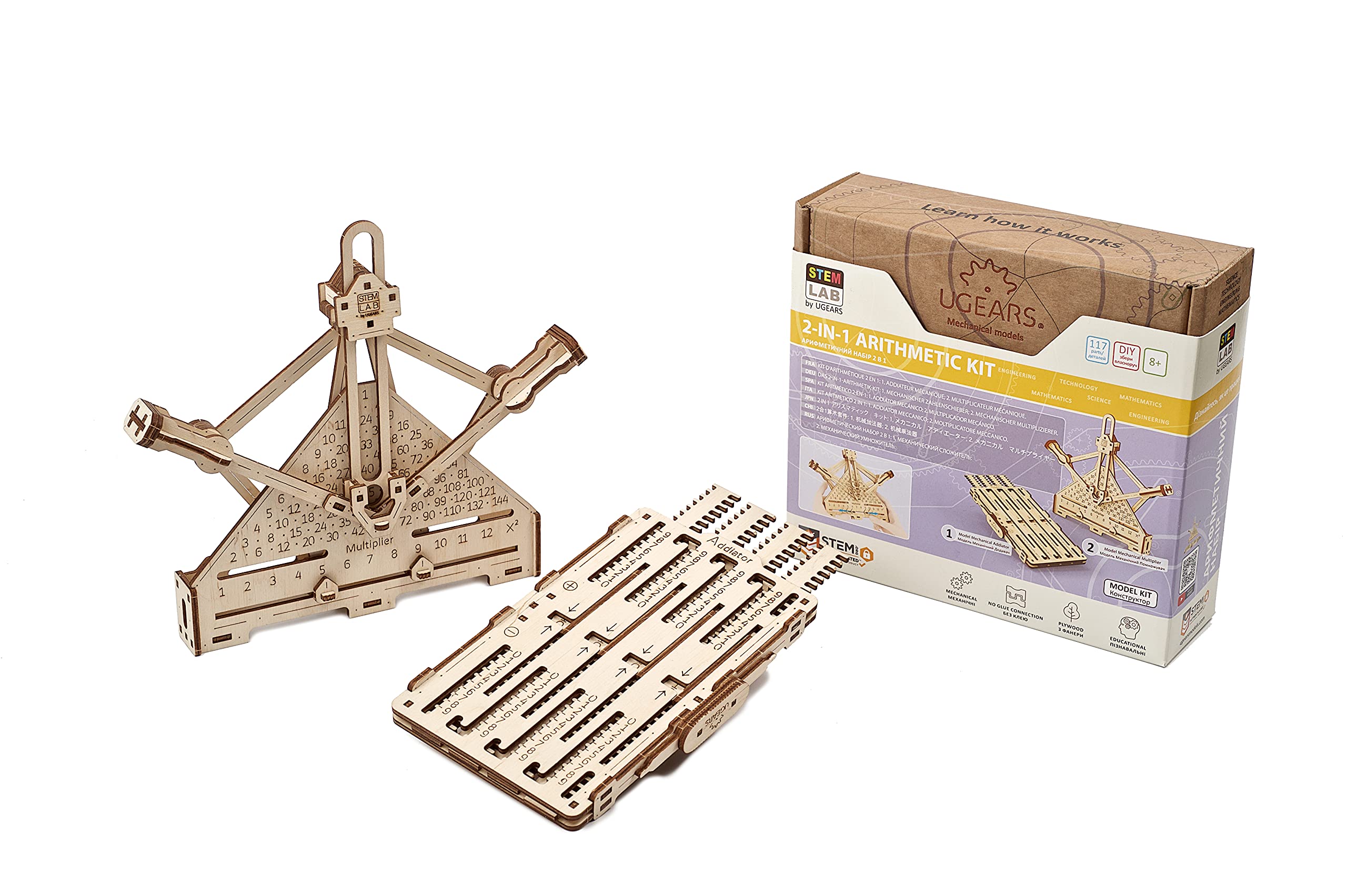 

Ugears STEMLAB Math Kit, Wooden Puzzle, Educational Learning Craft Kit, AR, No Glue or Tools Required