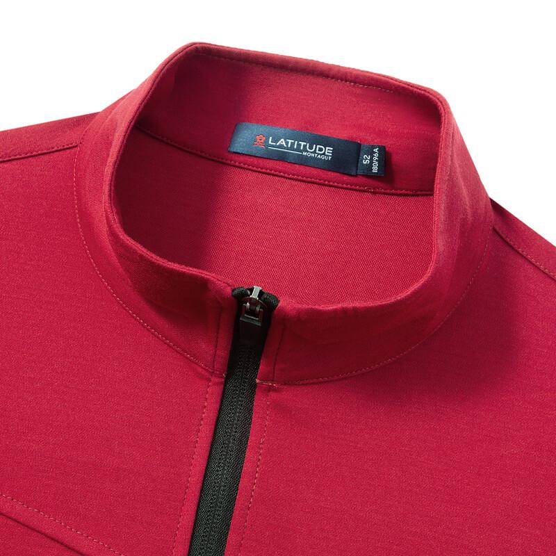 MONTAGUT Men's Cashmere Blend Semi-High Collar Polo Shirt