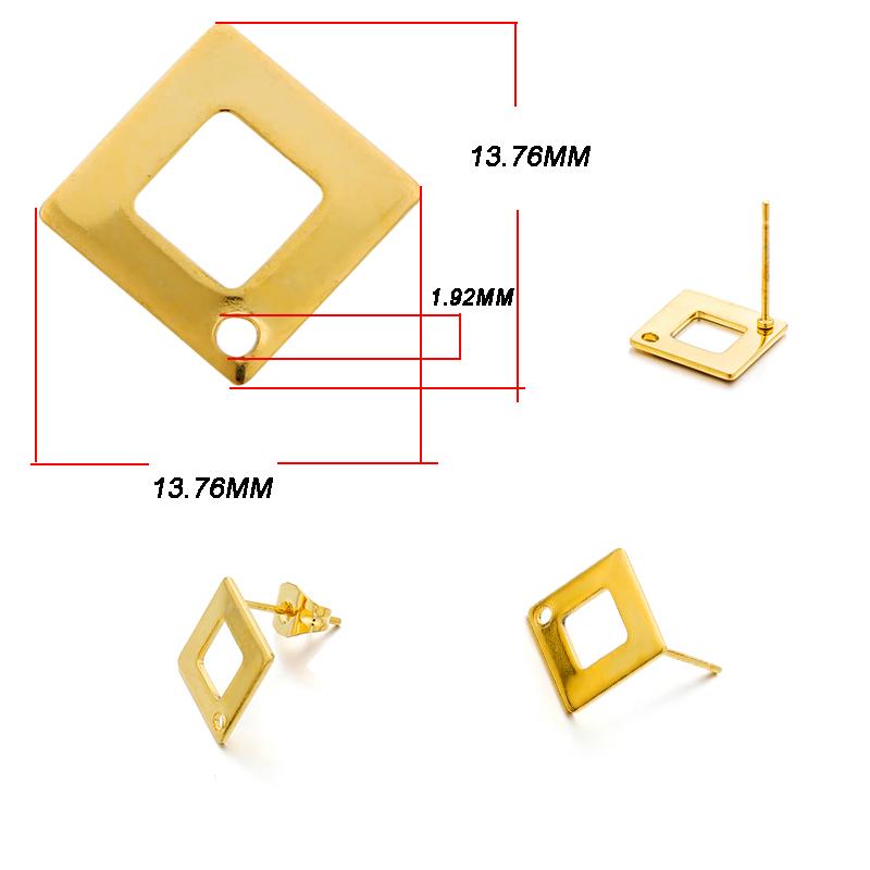 10 stücke Edelstahl Geometrische Runde Ohrring Stud Goldene Ohrringe Basis Mit Ohrring Stecker Anschlüsse Für DIY Schmuck Machen