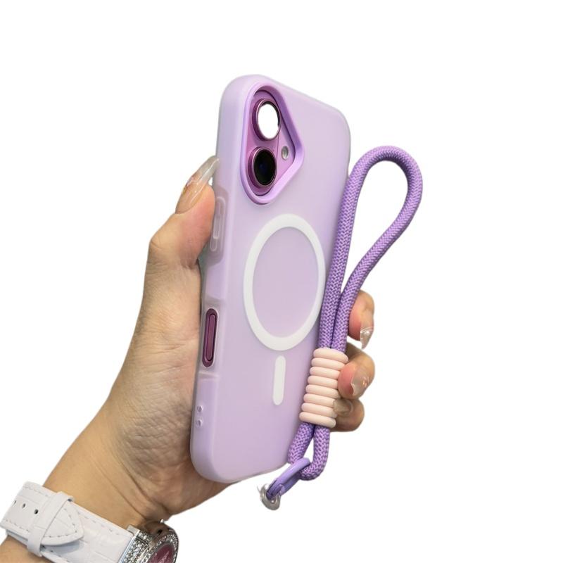 New 3 IN1 With Lanyard For Magsafe Case for iPhone 17 16e 16 15 14 Plus 13 11 12 Pro Max Magnetic Wireless Charge  Matte Cover