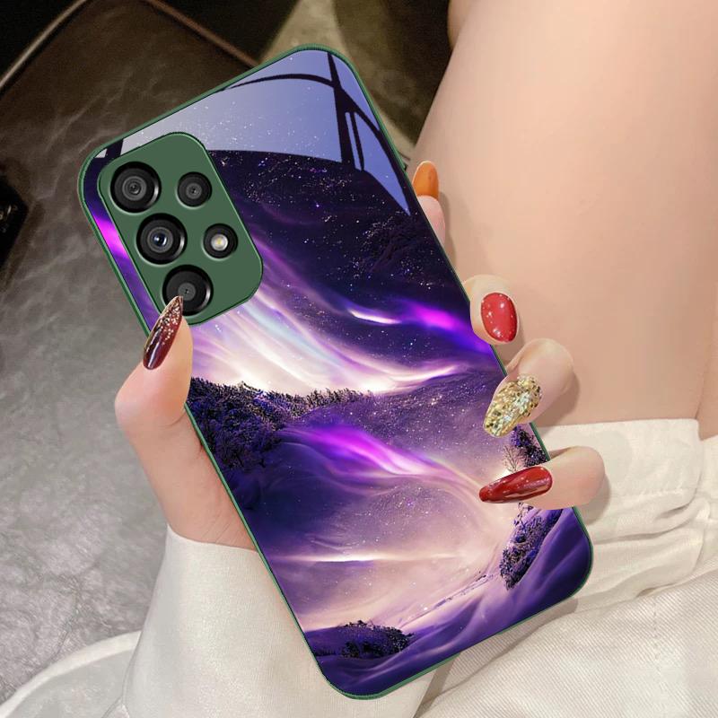 Brilliant Starry Sky For Samsung Galaxy S10 4G S20 11E 30 S21 21Fe 22 S24 Pro S23 Ultra 5G S8 S9 Tempered Glass Phone Case