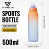 WRELS 500ml Gradient Water Bottle, Food Grade Water Bottle With Cap Durable, Ideal for Running, Cycling, Travel and Climbing