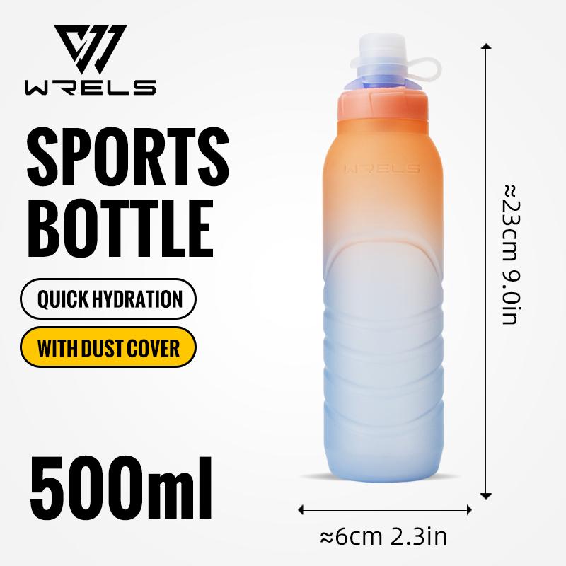 WRELS 500ml Gradient Water Bottle, Food Grade Water Bottle With Cap Durable, Ideal for Running, Cycling, Travel and Climbing
