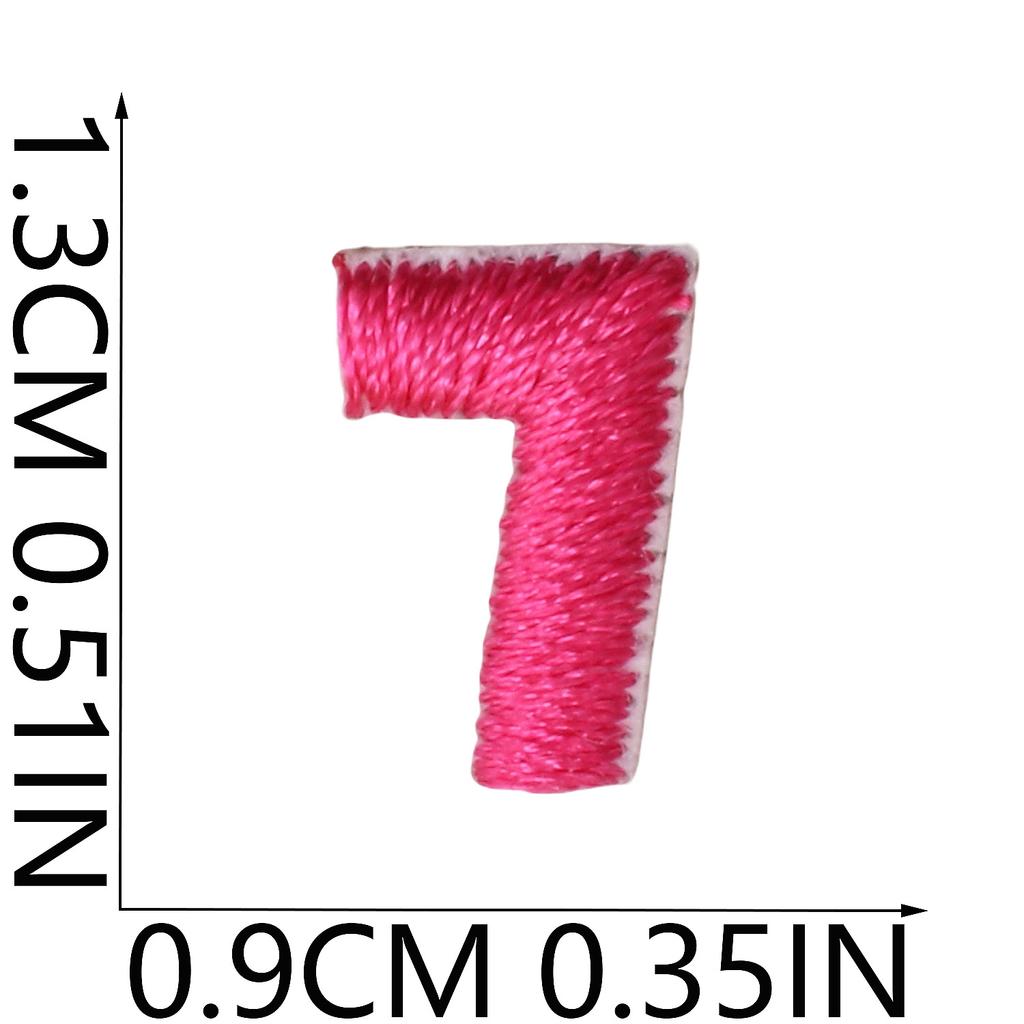 Mini Pegatina de Tela Bordada con Alfabeto Inglés Tamaño Pequeño DIY para Bolso Cambiante Parche Decorativo Pegatina Etiqueta Bordada por Computadora Número