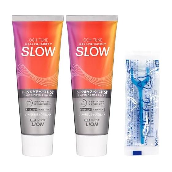 

[Amazon.co.jp Exclusive] OCH-TUNE [Quasi-drug] Toothpaste SLOW Herbal Relaxing Mint 130g x 2 pieces + floss included Toothpaste Highly concentrated