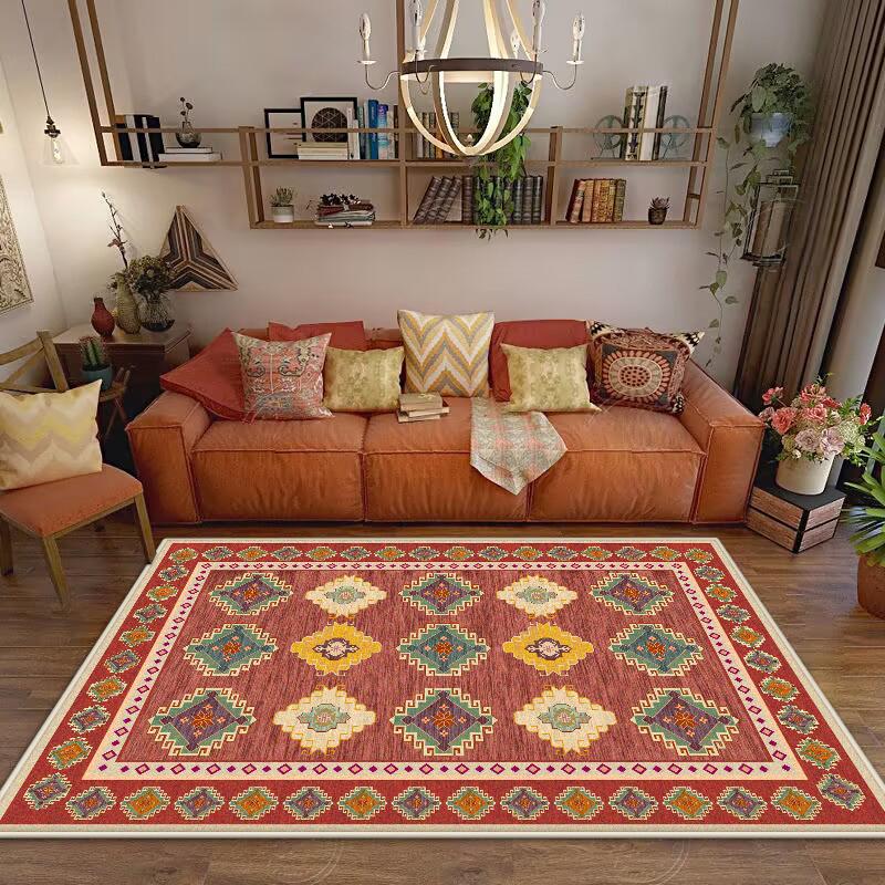 Böhmisch Große Größe Rutschfest Dekoration Zuhause Wohnzimmer Teppich Weich Faltbar Raumdeko Schlafzimmer Teppich Einfache Reinigung Sofa Tischmatte
