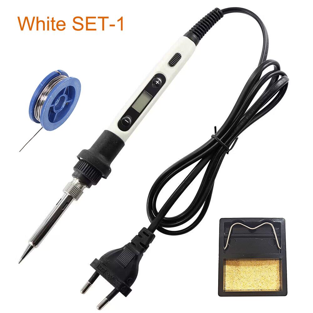 80W Electric Soldering Iron Adjustable Temperature LCD Digital Display Switch 110V 220V Welding Solder Repair Tools US EU Plug