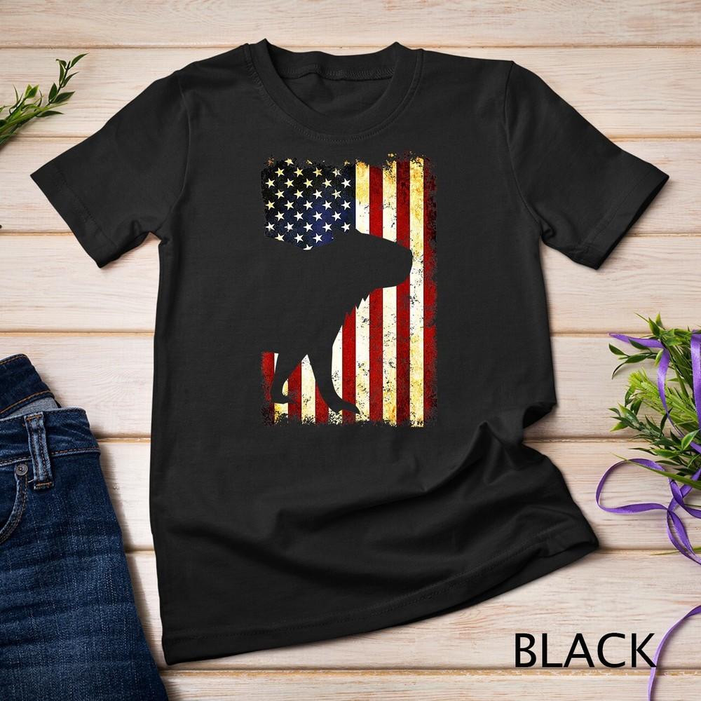Capybara Silhouette American Flag 4th of July T-Shirt Unisex T-shirt