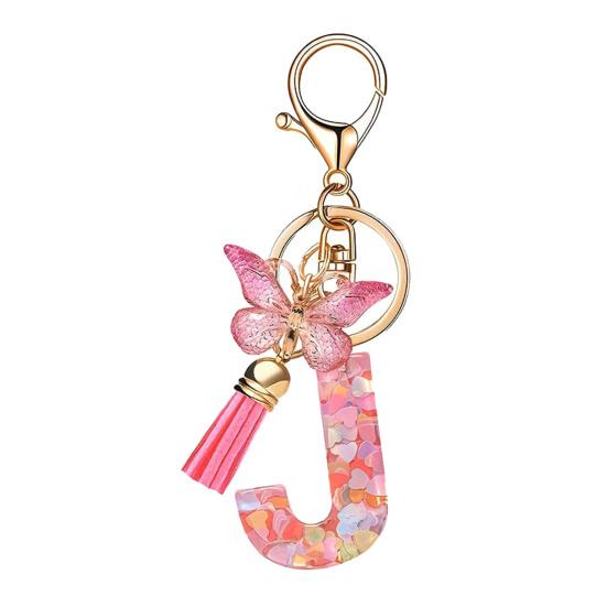 Heart Keyring Keychain Pendant Epoxy Resin Pink 10.7 Cm/4.21 In 1 Pc