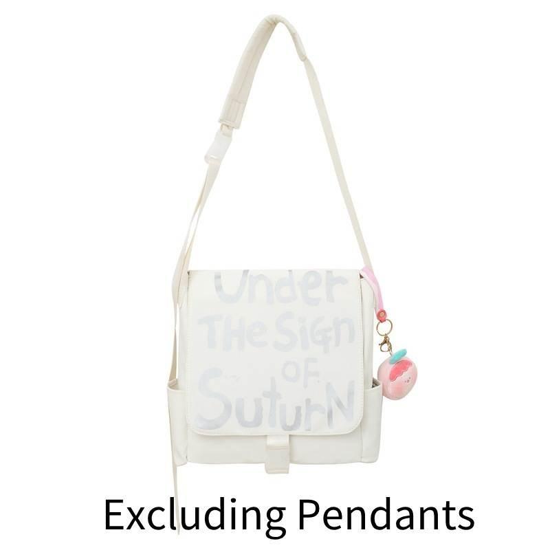 

Ginger Se Qi Same Style Graffiti Alphabet Messenger Bag Women s Net Red Printed Shoulder Bag Large Capacity Casual Tote Bag Female білий