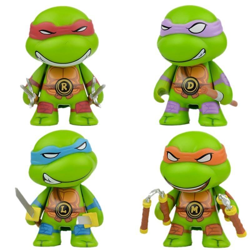 New 4Pcs Ninja Turtle Tmnt Figure With Movable Joints Birthday For Kids Children Christmas