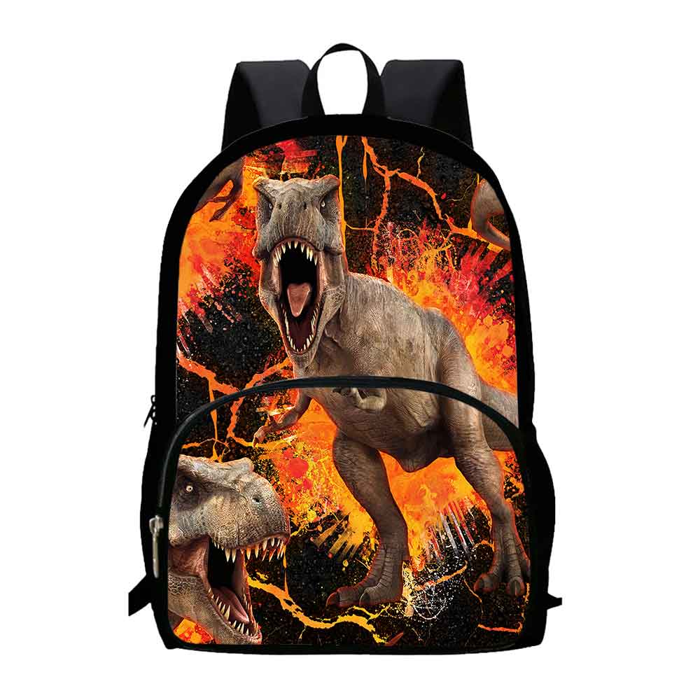 Dinosaur School Backpack for Grade 1-3 Cartoon School Bags for Boys Large Capacity Animal Prints Child Backpack