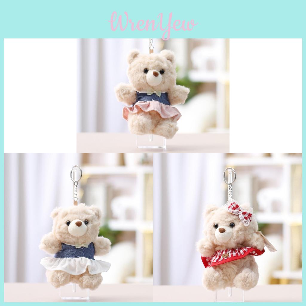 Adorable Bear Stuffed Doll With Polyester Plush Material For Bag Decoration