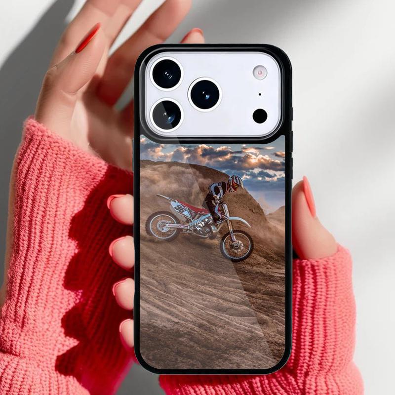Moto Bike Motocross Phone Case for iPhone 17 Air 16e 15 14 13 Pro Max Back Cover for 12 11 Pro Coque