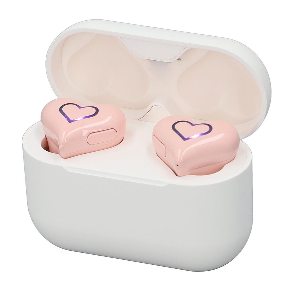 Heart Shaped Wireless Earbuds Cute Stylish HIFI Stereo Sound Built In Mic Bluetooth 5.3 Wireless