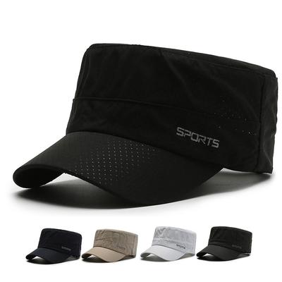 Vīriešu militārā cepure Vasaras ātri žūstoša plakana cepure sauļošanās cepure sporta vēstule Trucker Snapback beisbola cepure Armijas vizieri cepure ar smaili