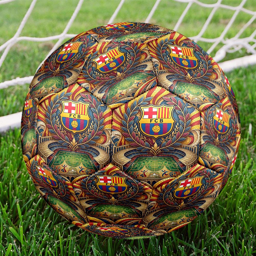 FOOTBALL Club Barcelona Print Size 5 Soccer Ball, Standard Match Football for Sports Game and Team Practice, Ideal Gift for Soccer Fans