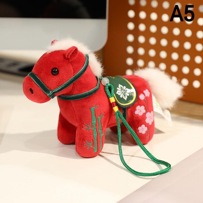 Horse Key Chain Mini Horse Pendant Keychain Plush Toy Horse Gift Set For Good Luck Home Decor Cute Chinese Zodiac Ornament
