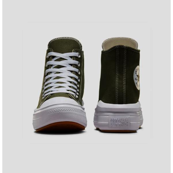 Converse Lightweight High Top Canvas Sneakers Platform Khaki A08295c