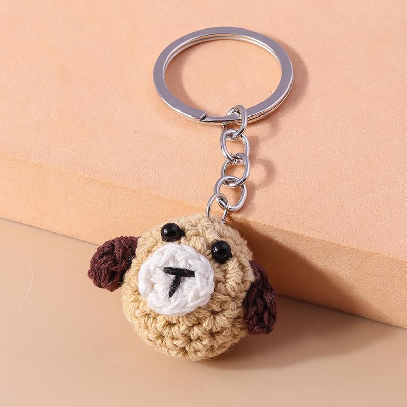Niedliche Handgestrickte Cartoon-Tier Biene Welpen Schlüsselanhänger Gehäkelte Liebesherz Schlüsselanhänger Anhänger Handtaschen Dekor Damen Mädchen Schmuck Geschenke