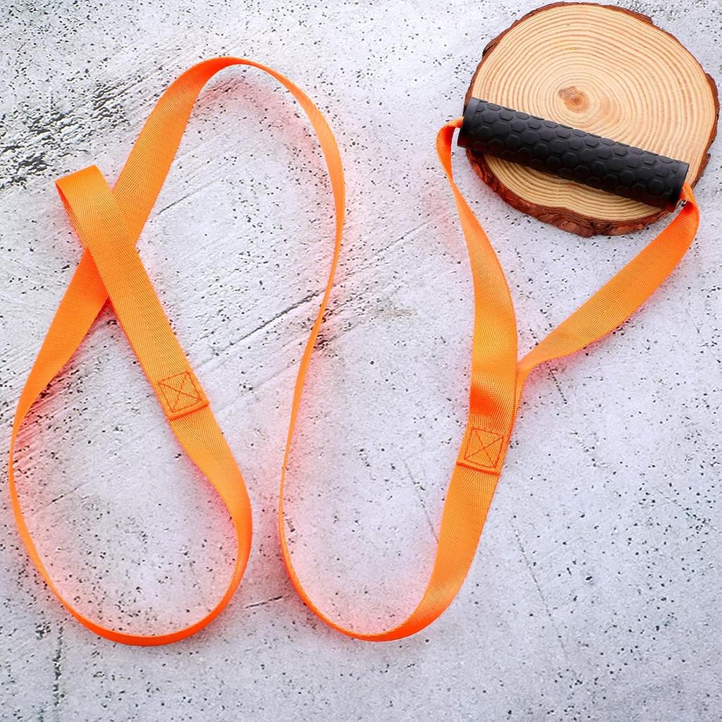 Oudain 3 Pcs Deer Drag Rope With Grip Handle, Harness Deer Tow Strap Orange Durable Safety Puller Hunting Accessories For Men