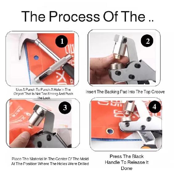 Handheld Hole Punch Eyelet Installation Tool 10mm Grommet Eyelet Plier Kit Metal Air Hole Rivet Plier for DIY Sewing & Crafting