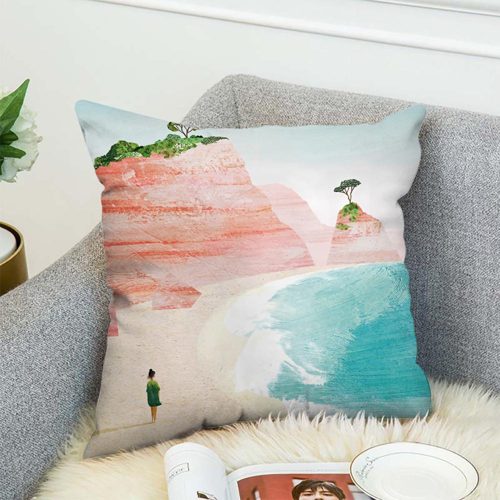 H-Henry Art Pillow Case For Car Sofa Decorative Home Double-sided Print Plush Square Throw Pillow Cushion Cover