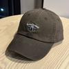 New style pure cotton washed soft-top baseball cap for women, spring and summer street fashion letter print, face-slimming curved brim cap for men