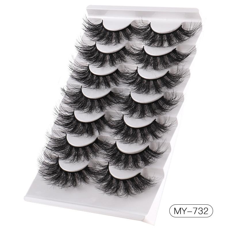 7 Pairs Of Fried Hair Imitation Mink False Eyelashes Messy Natural Thick Eyelashes